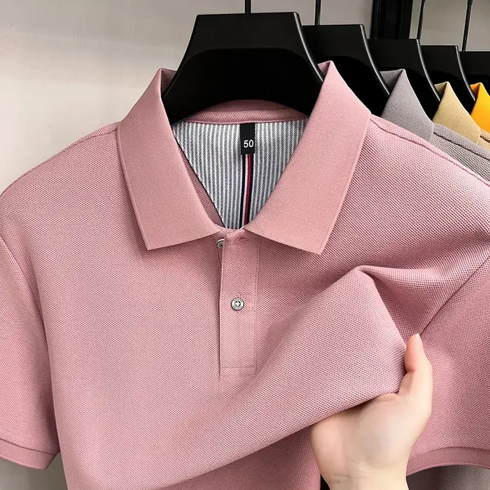 100% coton de luxe chemise polo à manches courtes pour hommes nouveau classique simple couleur solide confort été respirant casual business T-shirt