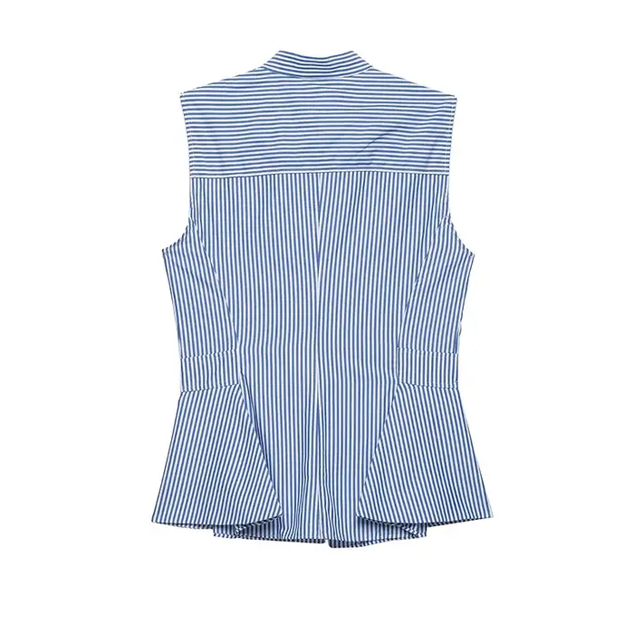 Débardeur Femme Été 2026 Nouvelle Collection Rayé Slim Col Rond Rétro Chic Urbain Élégant Voyage Vacances