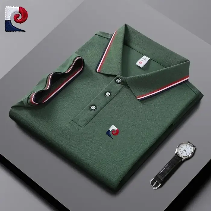 Polo d'été avec logo brodé de haute qualité pour hommes