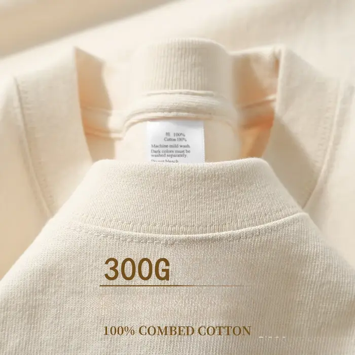 300g coton t-shirts hommes à manches courtes poids lourd été col rond ample respirant chemise