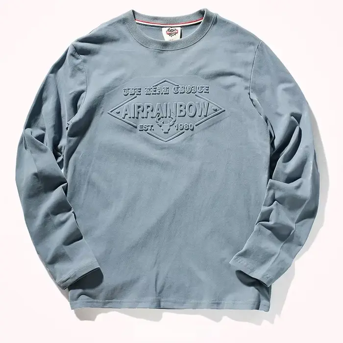 T-shirt à manches longues à col rond pour hommes