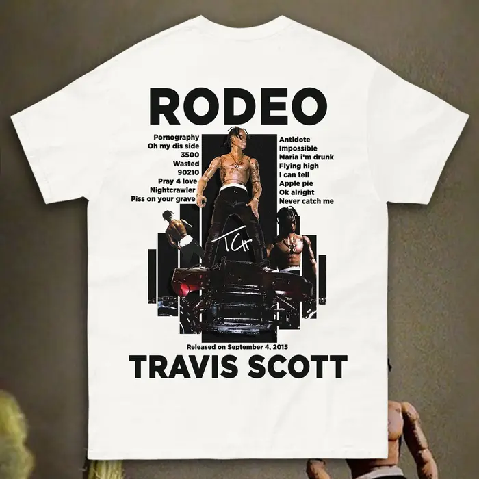 T-shirt du rappeur Travis Scott, imprimé Rodeo, 2026, 100% coton, vêtements unisexes, T-Shirts pour 