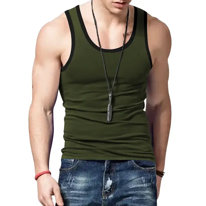 Débardeur Homme Color Block Coupe Slim Décontracté Sans Manches Gilet Sportif Été Sous-vêtement