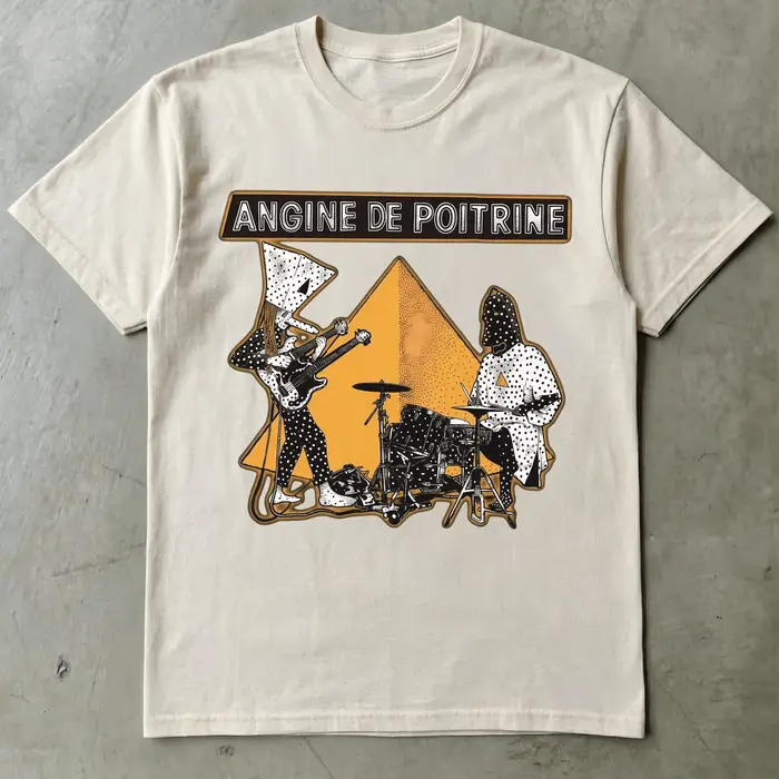 T-shirt Angine de Poitrine Band Graphic 2026 100% Coton Unisexe Homme Femme Y2K Décontracté Populaire Streetwear Hauts