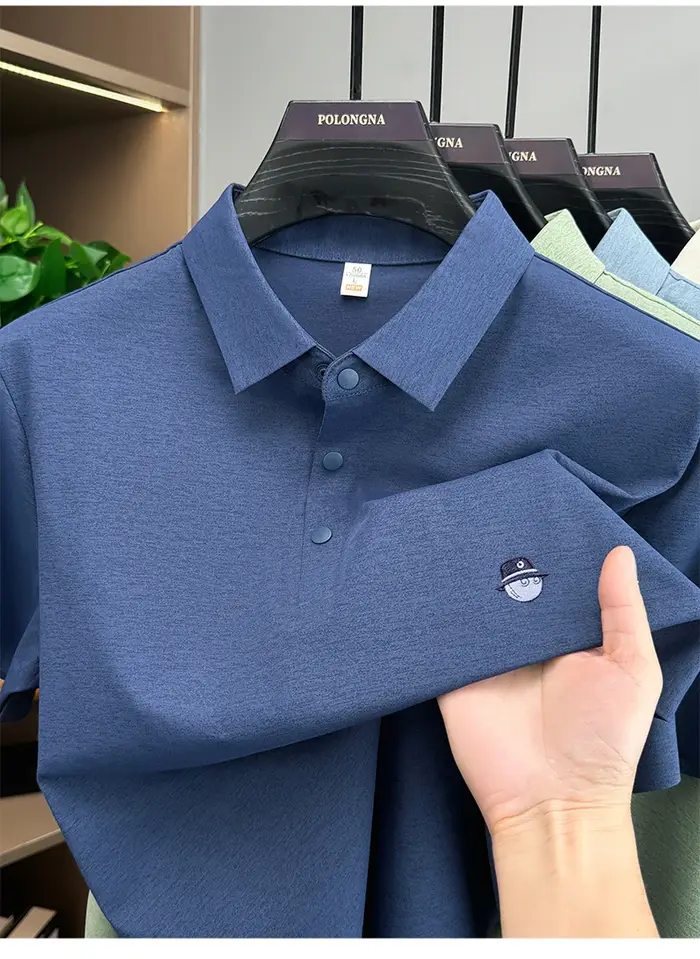 Polo brodé de marque pour hommes, T-shirt d'été frais et respirant, pour sports de plein air, décont
