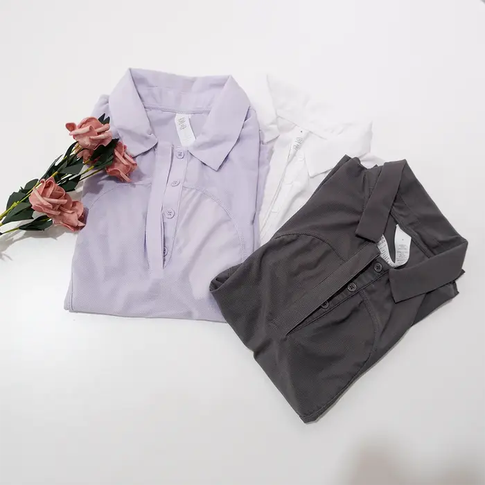 Nouveau Polo Femme Été Tennis Respirant Coupe Slim Séchage Rapide Col Sportif T-shirt Fitness Décontracté Manches Courtes