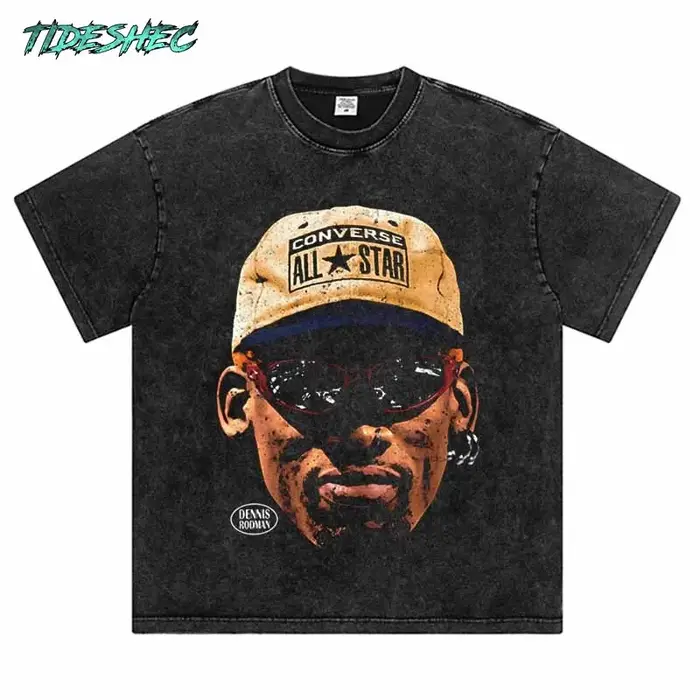 T-Shirt Surdimensionné en Coton Délavé pour Homme