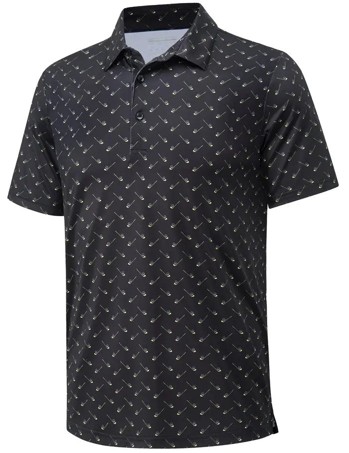 Chemises polo pour hommes TACVASEN, décontractées, à manches courtes, imprimées, à col, performantes