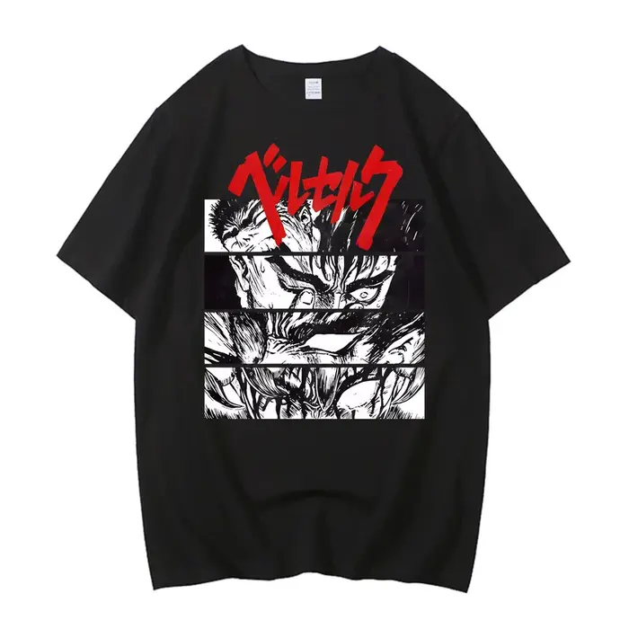 Berserk T-shirt bande Guts Berserker armure horreur Anime coton haute qualité à manches courtes