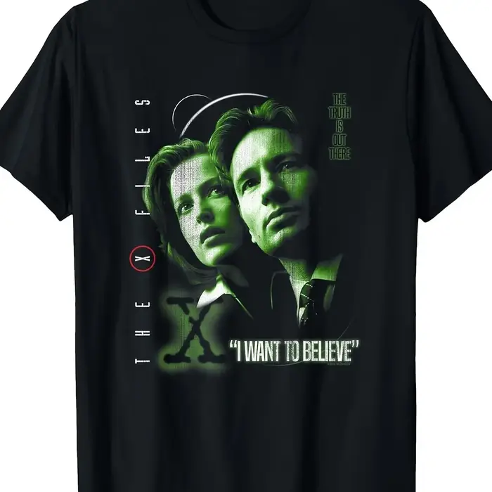 T-shirt imprimé « I Want To Believe "X-Files ", nouveau style d'été, mode décontractée, adapté aux h