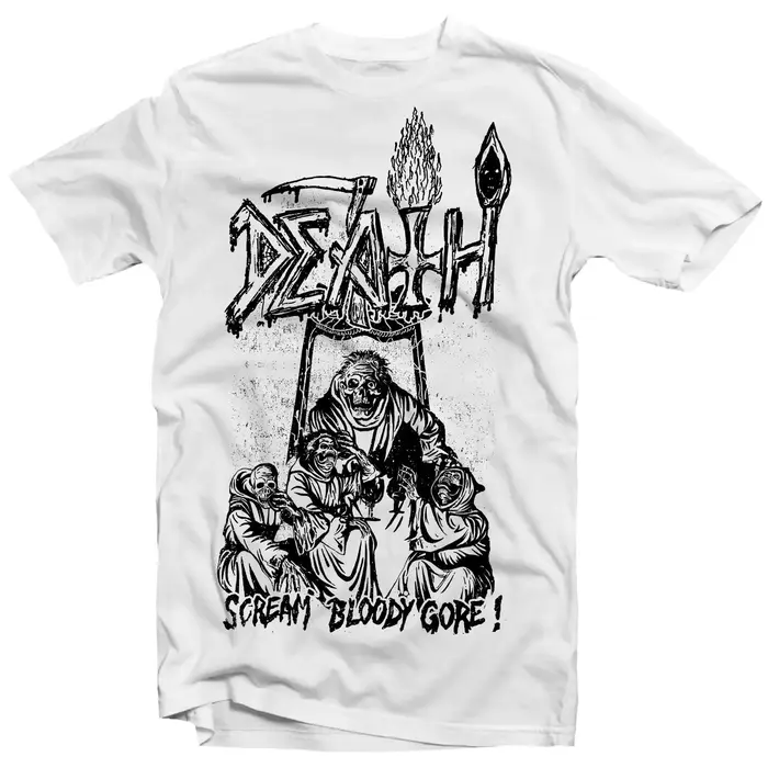 T-shirt décontracté d'été style groupe de rock heavy metal de la série Death on Stage, haut de gamme