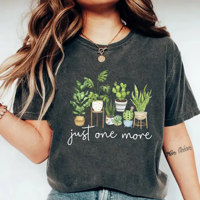 Juste un plus t-shirt plante dame t-shirt plante folle femmes chemises jardinage t-shirt femmes manc
