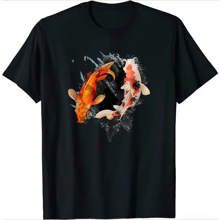 T-Shirt de tatouage japonais, Koi Fish I carpe étang