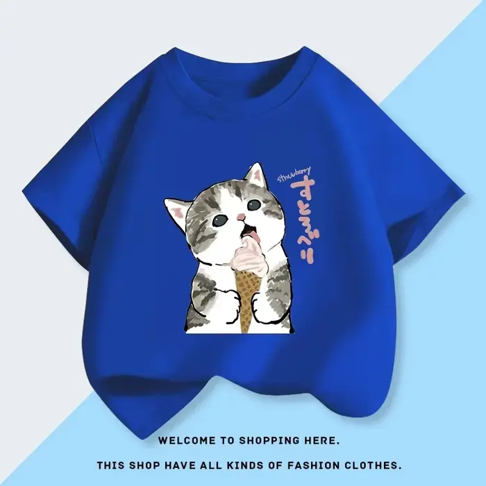 Nouveau T-shirt à manches courtes Mofusand pour fille, haut en pur coton pour bébé, nouvelle collection été, chemise de base pour enfants 2026