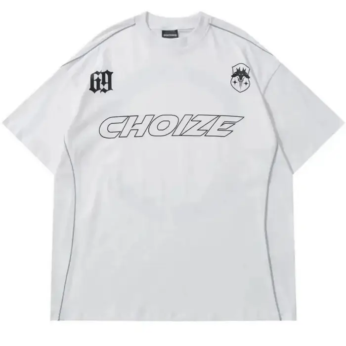 T-shirt col rond pour hommes, respirant et confortable, avec lettres imprimées, haut de photographie