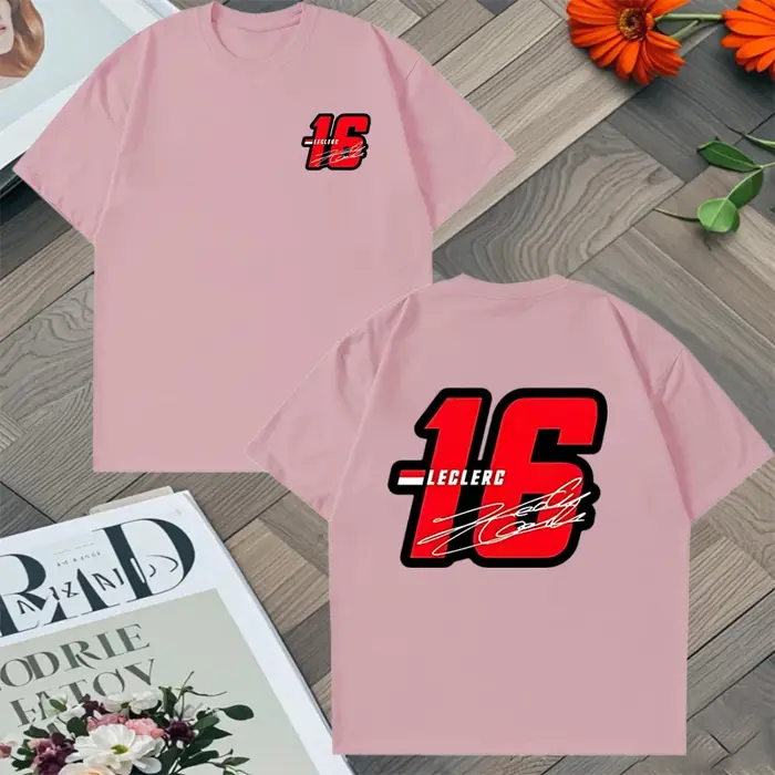2025 tendance numéro 16 Charles Leclerc Racer graphique lâche t-shirt hommes femmes coton été Hip Hop à manches courtes unisexe t-shirts