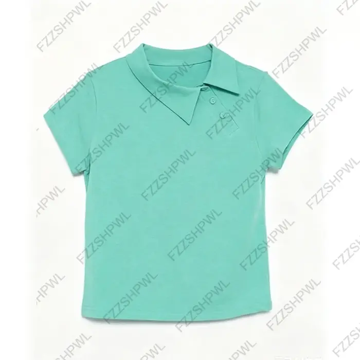 Polo pour femme Harajuku, couleur unie tendance, style American Hot Girl, Y2K, décontracté, rétro, c
