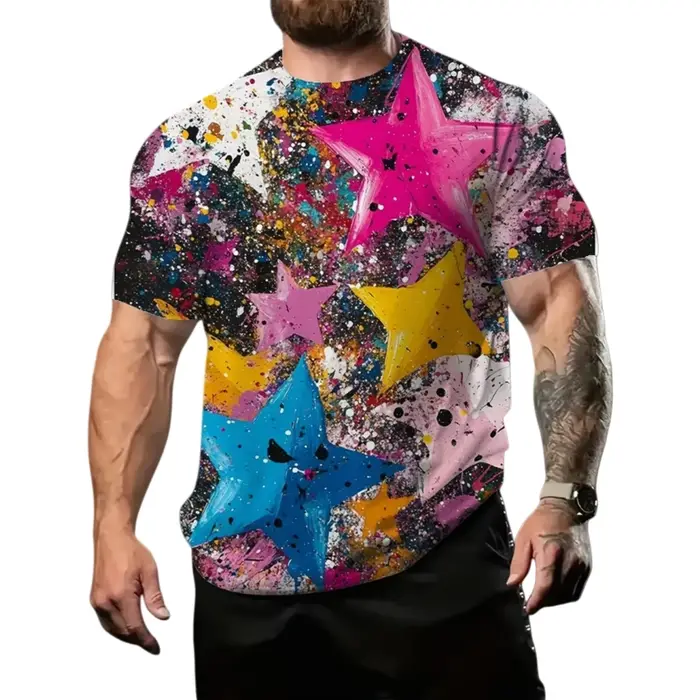 T-Shirt homme étoile élément imprimé