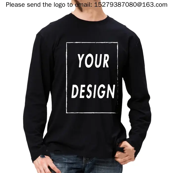 Les hommes et les femmes peuvent ajouter une copie d'image gratuite aux T-shirts en coton à manches longues sans logos