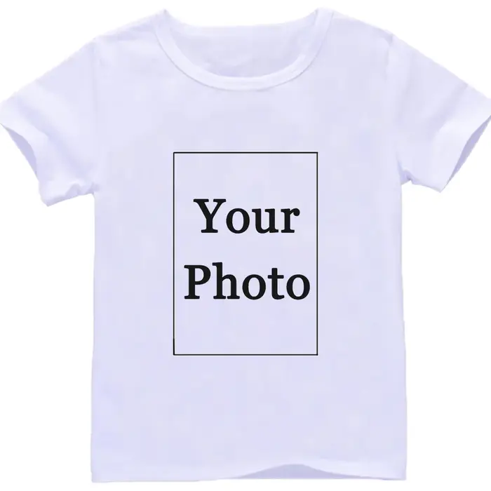 T-shirt personnalisé pour fille et garçon, nom propre, Design d'image, LOGO, vêtements pour enfants,