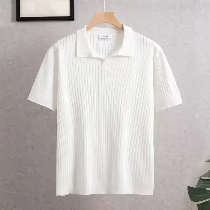 Nouveau Polo Homme d'Été à Manches Courtes en Tricot