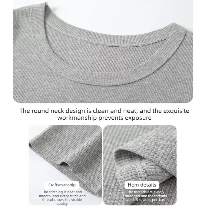 T-shirt côtelé pour femme