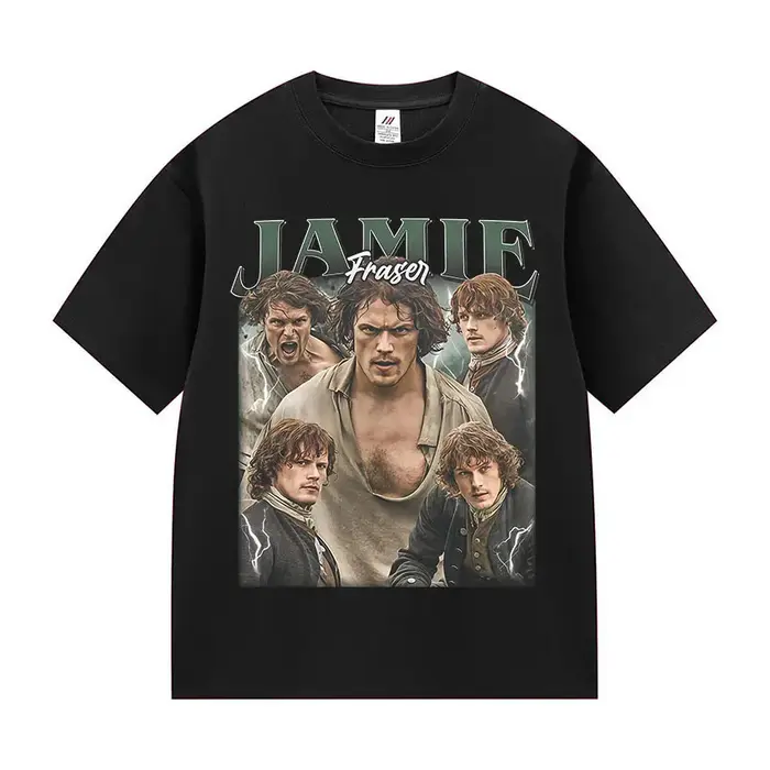 Série télévisée classique Jamie Fraser T-Shirts graphiques mode homme gothique surdimensionné T-shirt Vintage