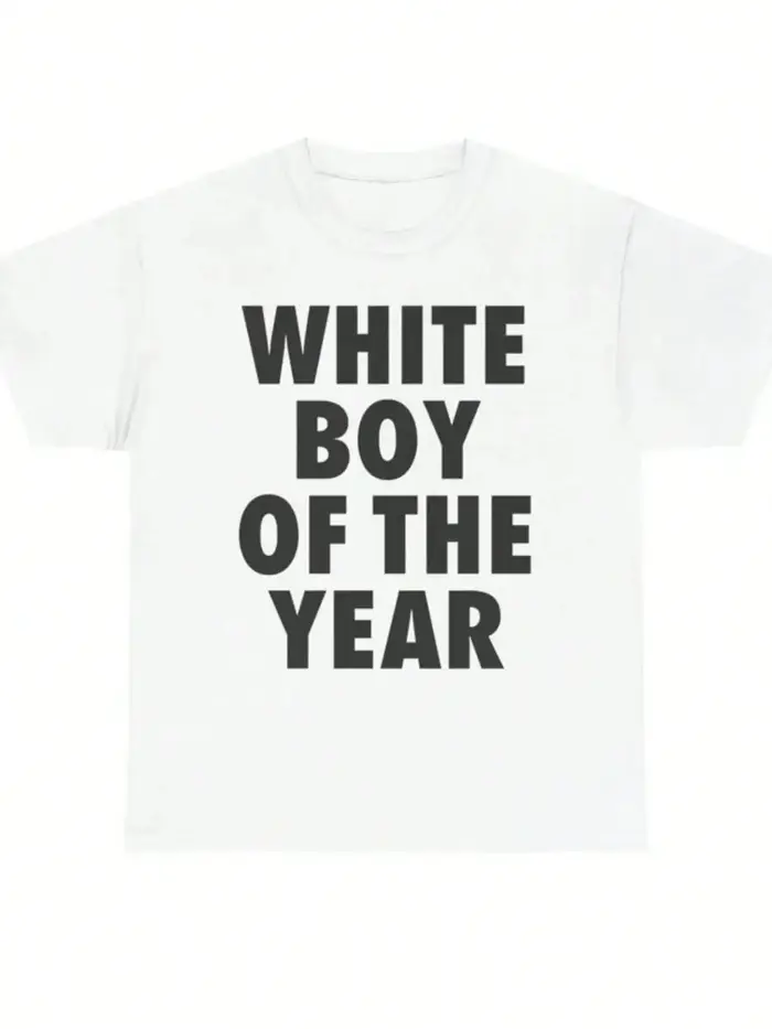 T-shirts WHITE BOY OF THE YEAR en coton imprimé à manches courtes