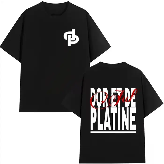 Nouveau Maillot d'été Jul DP T-shirts pour hommes imprimés à la mode rue Hip-hop surdimensionné haut col en o HD imprimé graphique manches courtes