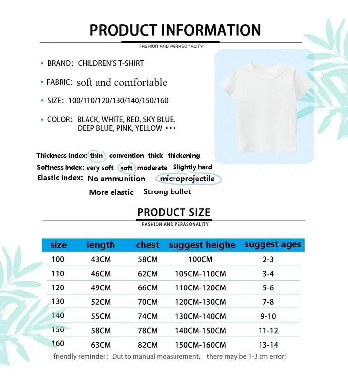 T-shirt à col rond pour enfants