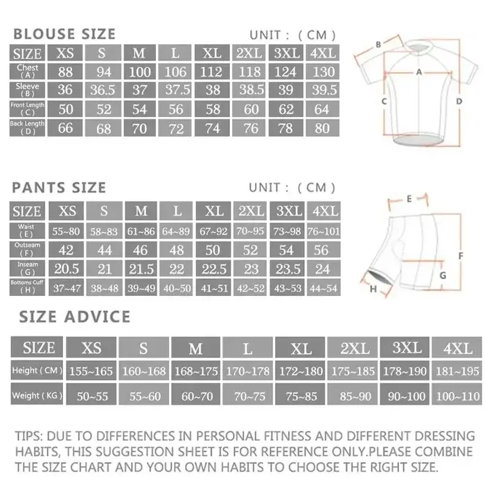 Ensemble de maillot de cyclisme à manches courtes et de short à bretelles