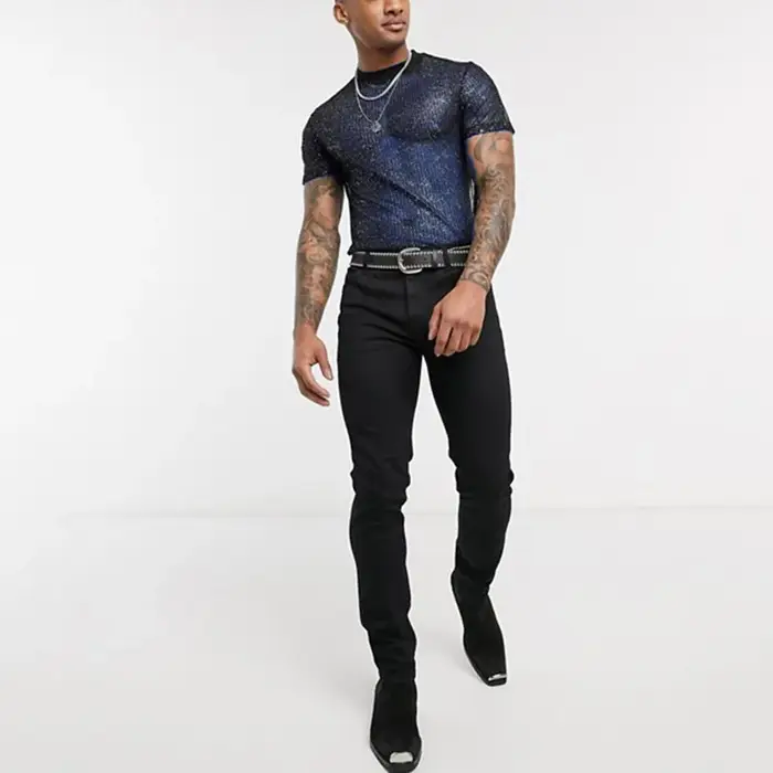 T-shirt en maille à manches courtes pour hommes