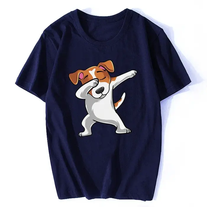 Drôle Jack Russell Terrier T-shirt hommes à manches courtes coton tamponnant chien