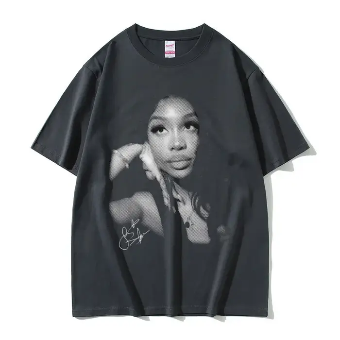 Rappeur SZA visage graphique T-shirt hommes femmes vêtements Hip Hop mode surdimensionné T-shirts