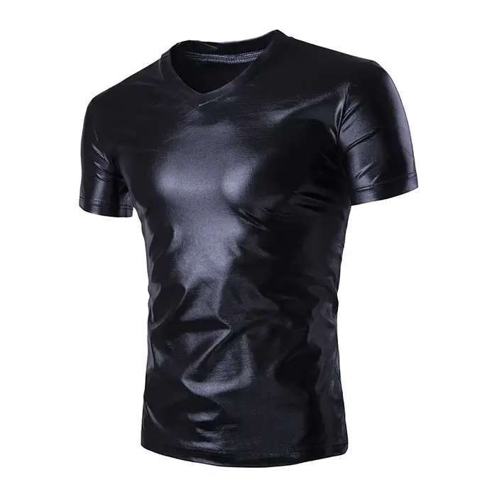 T-shirt Homme Slim Fit à Manches Courtes – Nouvelle Collection Tendance pour Soirées – Coton Décontracté à Surface Brillante – Offre Spéciale de la Saison
