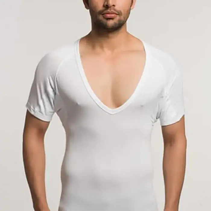 T-shirt à col en V profond pour hommes