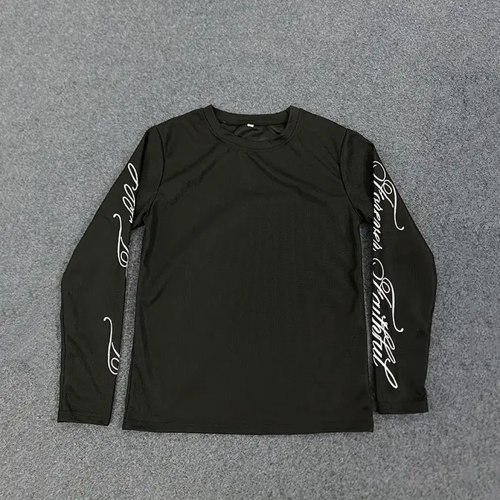 T-shirt à manches longues rétro américain Y2K, col rond décontracté, léger et respirant, imprimé let