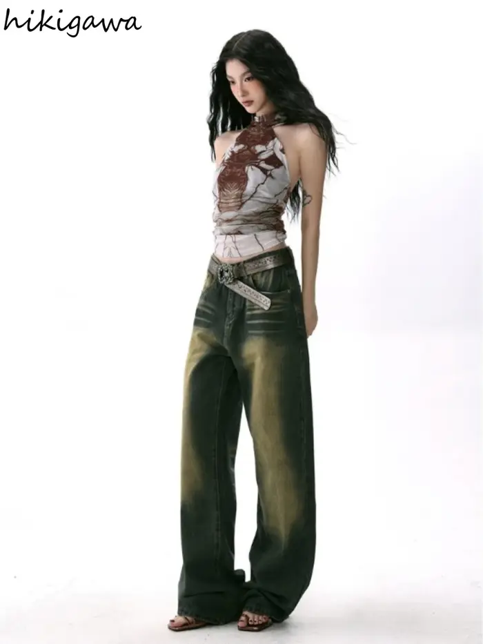 Y2k hauts débardeurs Sexy pour femmes Streetwear mode Camis cravate-teinture été sans manches haut court 2025 Ropa Mujer dos nu tunique gilet