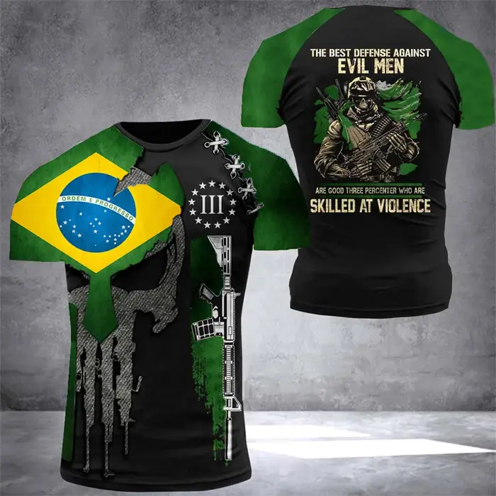 Brésil drapeau hommes T-Shirt impression 3D brésilien