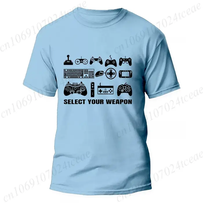 T-shirt pour hommes vêtements mode Gamer t-shirts sélectionner votre arme Gamer fête t-shirt papa ga