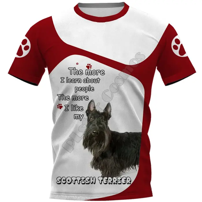 Scottish Terrier 3D imprimé T-shirts femmes pour hommes été