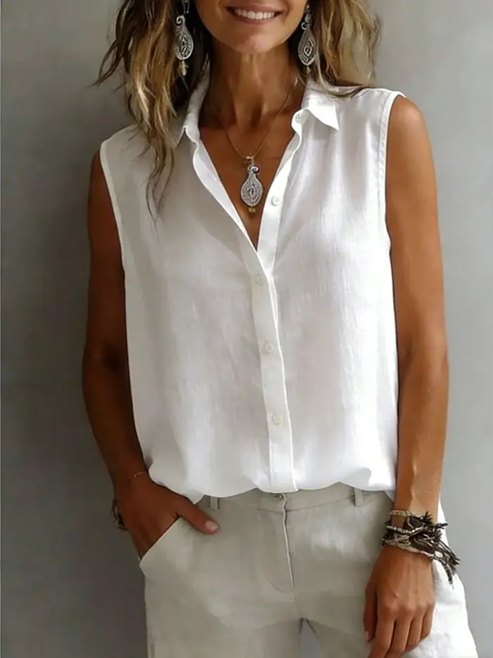 Chemise sans manches élégante et tendance pour femme
