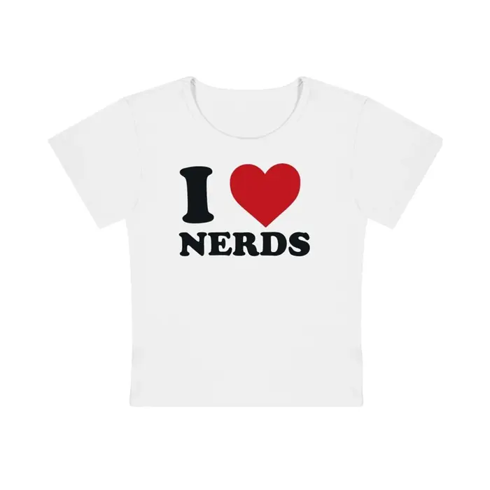 J'aime les Nerds haut court bébé T-Shirt filles été coton à manches courtes femmes T-Shirt