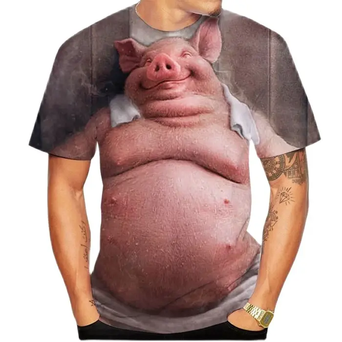 2025 t-shirts d'été nouveauté populaire Animal cochon impression 3d T-shirt drôle cochons haut décon