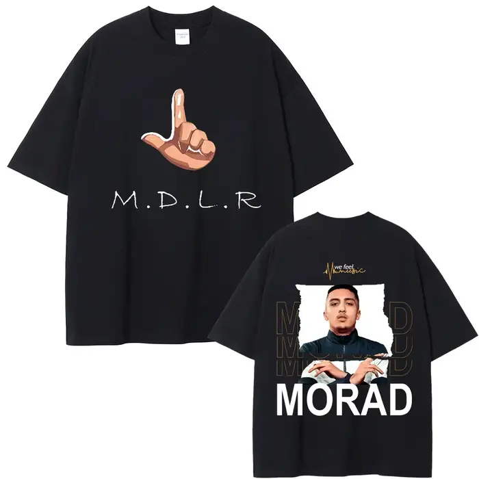 T-shirt en coton décontracté pour hommes et femmes, avec logo de l'album musical du rappeur Morad MD