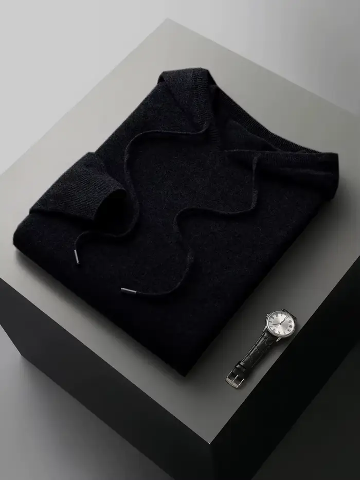 100% laine mérinos haute qualité hommes sweats à capuche printemps automne pull