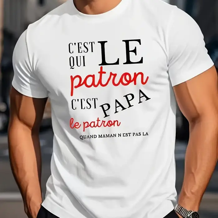 T-shirt humoristique pour hommes avec impression « C'est le patron