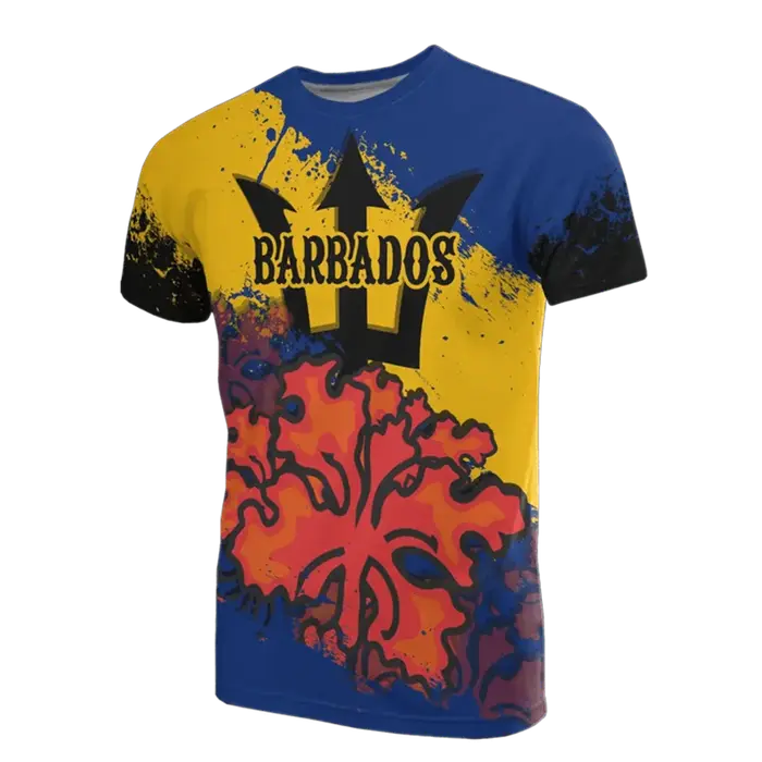 T-shirt imprimé en 3D de la carte de la Barbade pour hommes et femmes
