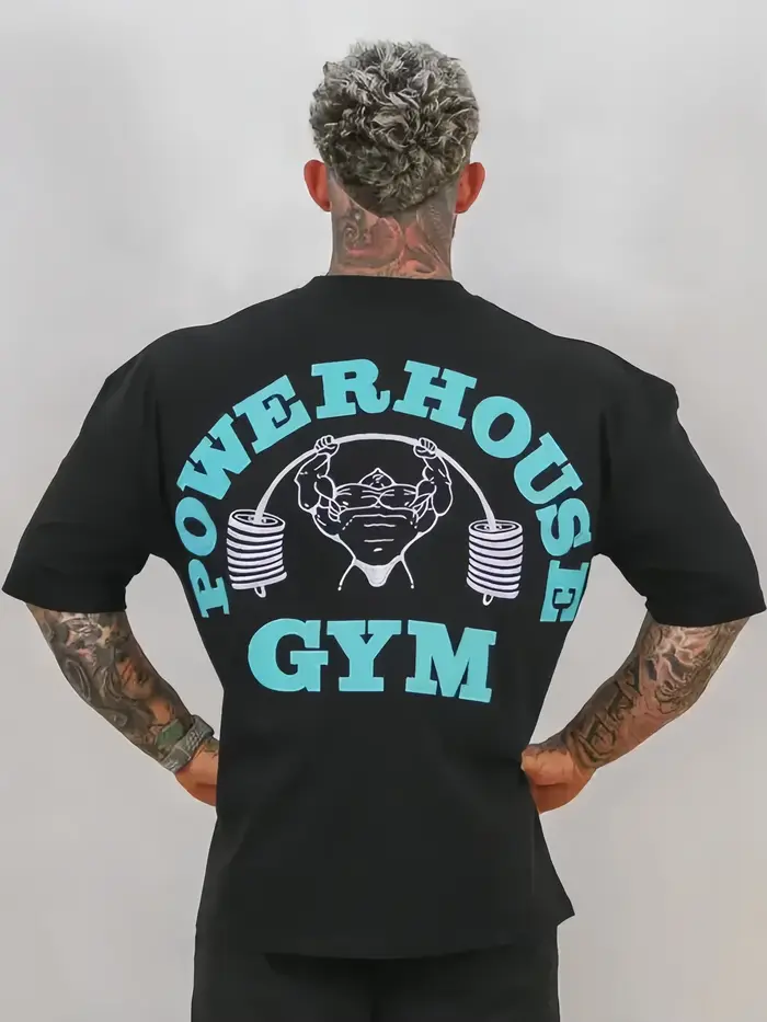 T-shirt de fitness pour homme GYM - Respirant et absorbant la transpiration. Fabriqué en pur coton
