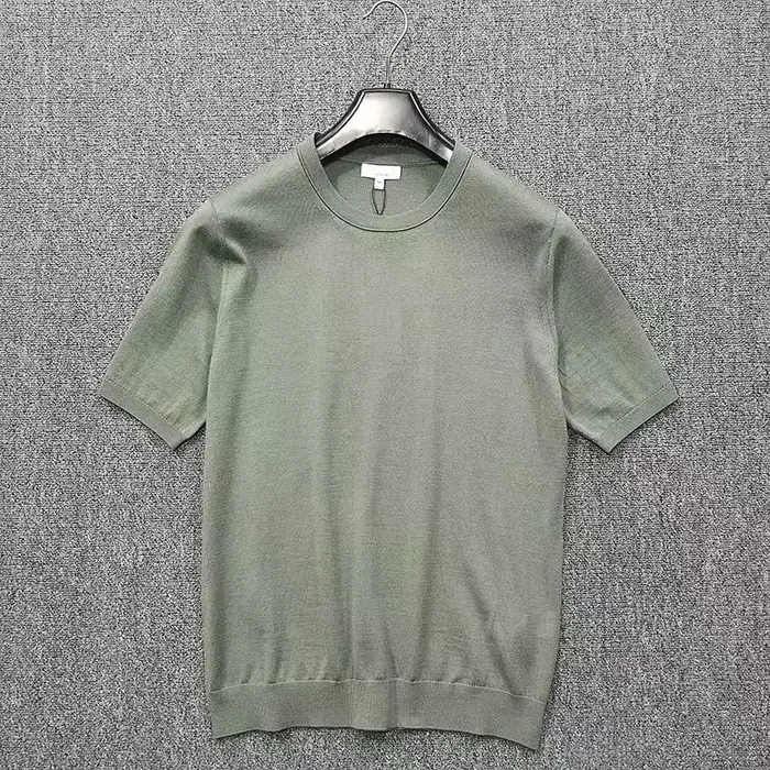 T-shirt à manches courtes et col rond pour hommes, 100% laine mérinos, haut ultra fin, t-shirts en t